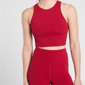Athleta Red Conscious Crop Top